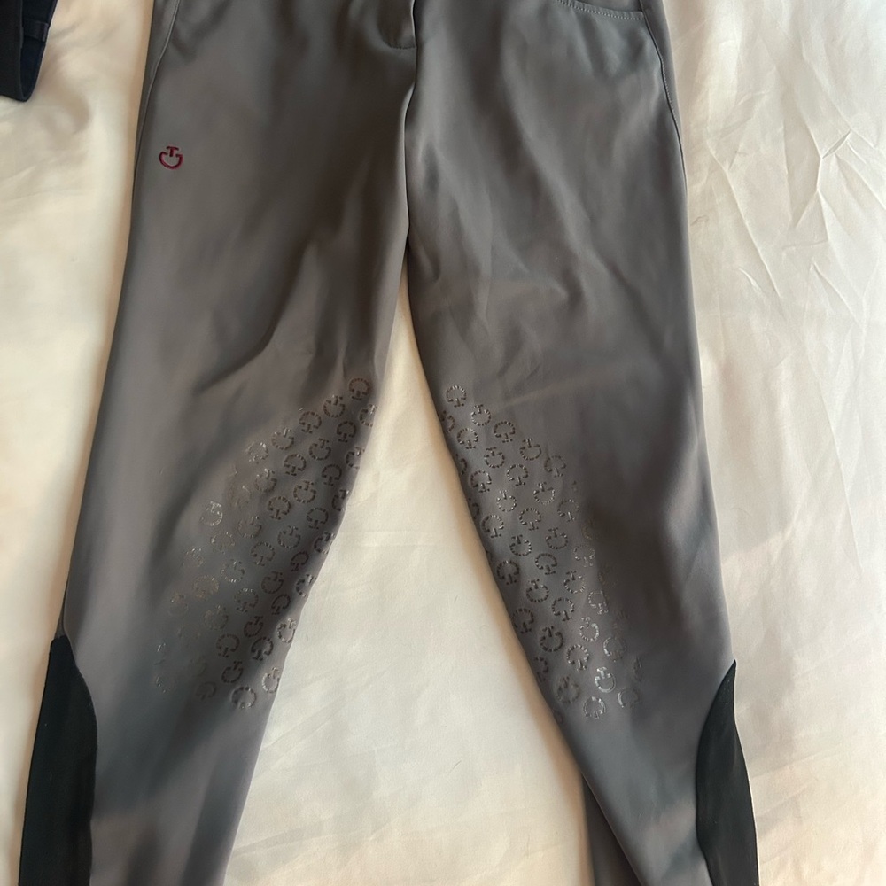 Gray Riding Pants with Black Accents